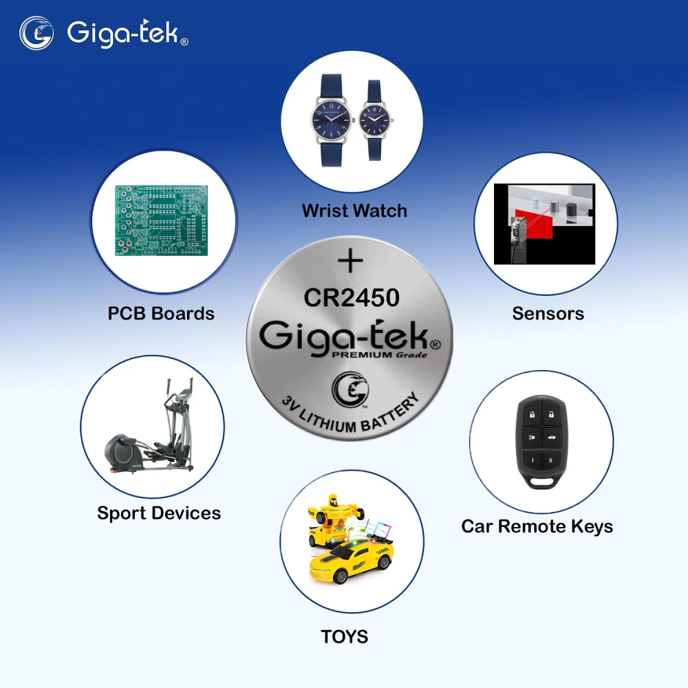 Gigatek Cmos Battery 3V CR2450 view 4